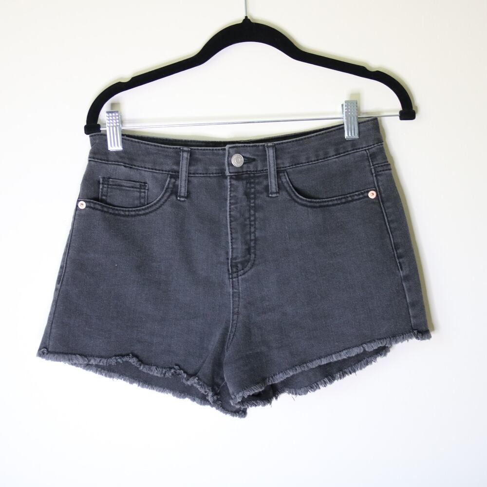 Wild Fable High Rise Denim Shorts Faded Black Raw‎ Hem Size 6